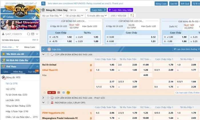 Ưu điểm nổi bật của sảnh cá cược thể thao Kingfun